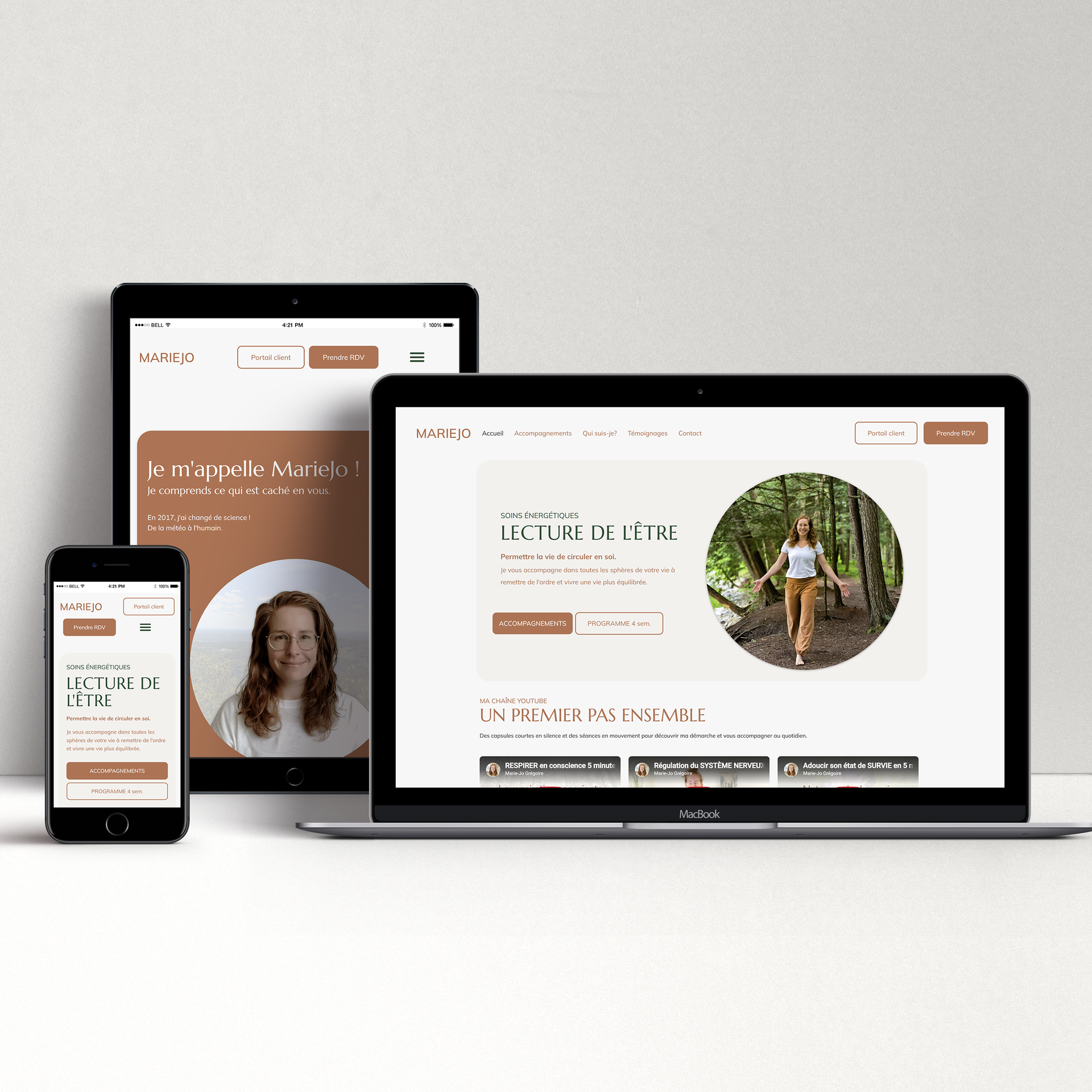 Mock up du site web du site de MarieJo Grégoire