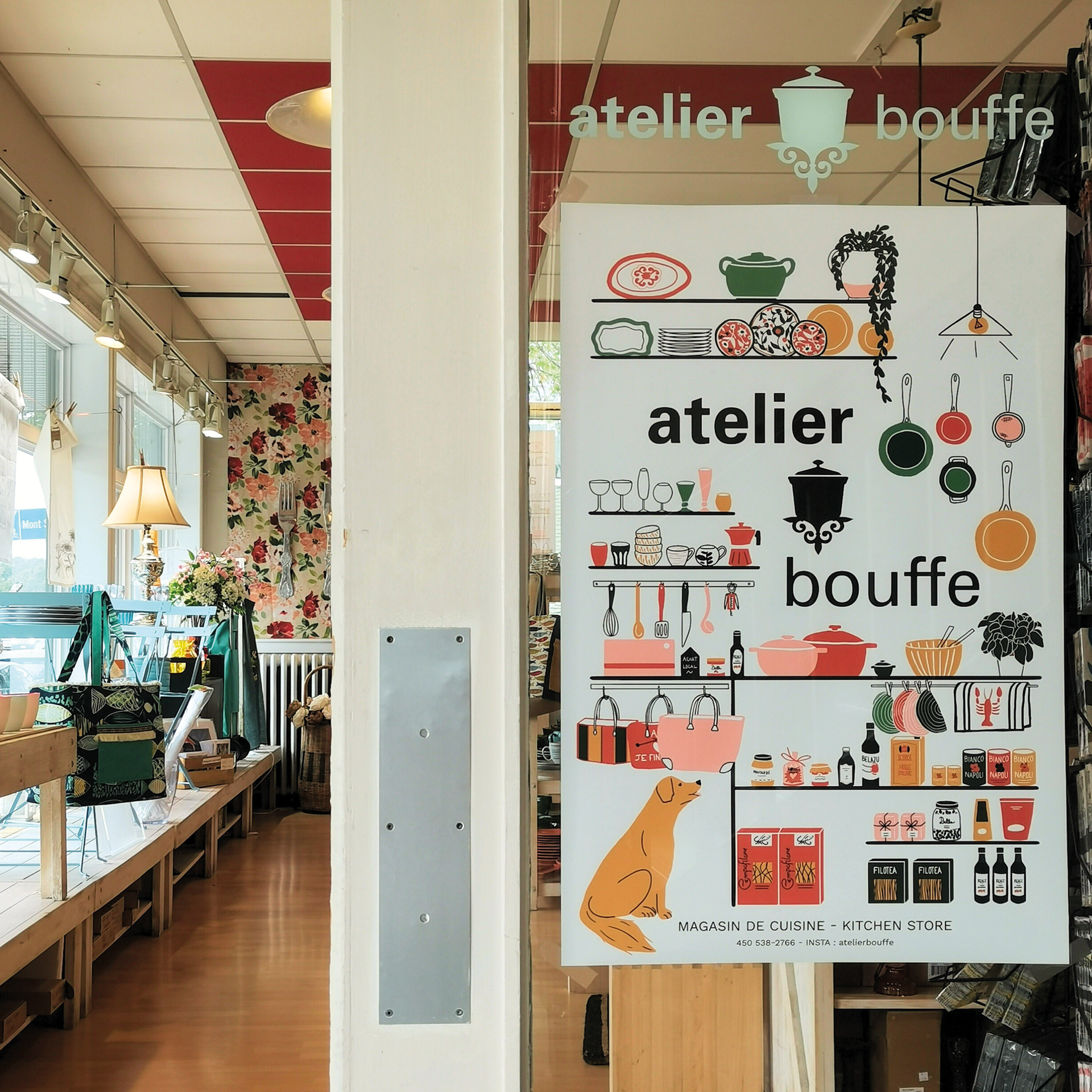 Affiche illustrée dans le magasin Atelier Bouffe